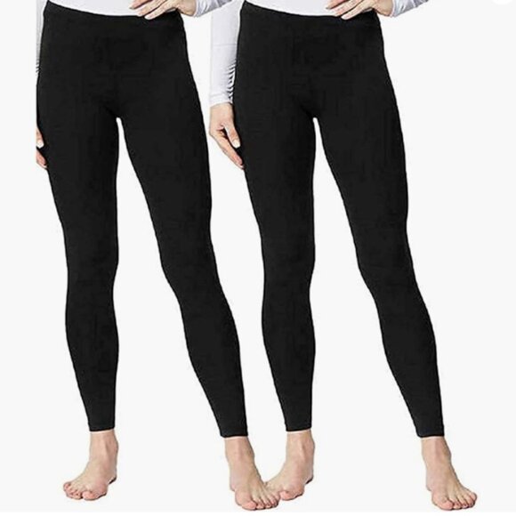 NEW 32 Degrees Women's XL Heat 2 Pack Thermal Layer Leggings Black - Picture 1 of 5